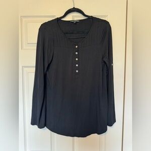 Cable & Gauge M black long sleeve 1/2 button shirt